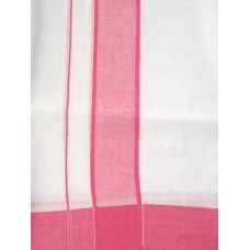 Ramraj Navami Cotton Dhoti (2 Inch Pink Border) [रामराज् नवमि तूलकवेष्टनी (२ Inch पाटलवर्णबन्धसहितम्)]
